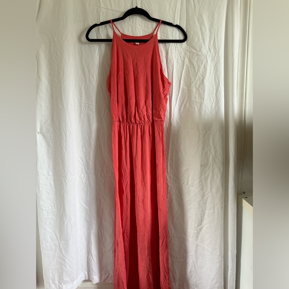 Gap Coral Sleeveless Maxi Dress